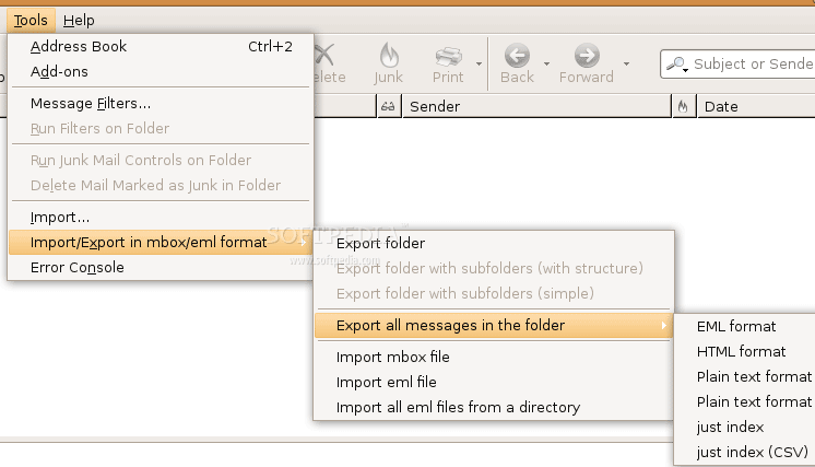 ImportExportTools Thunderbird Add-on