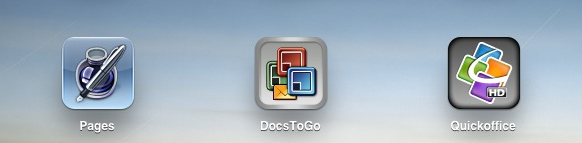Pages, Documents To Go, and Quickoffice