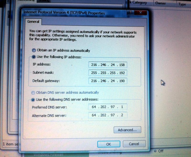 Virus changed TCP/IP
