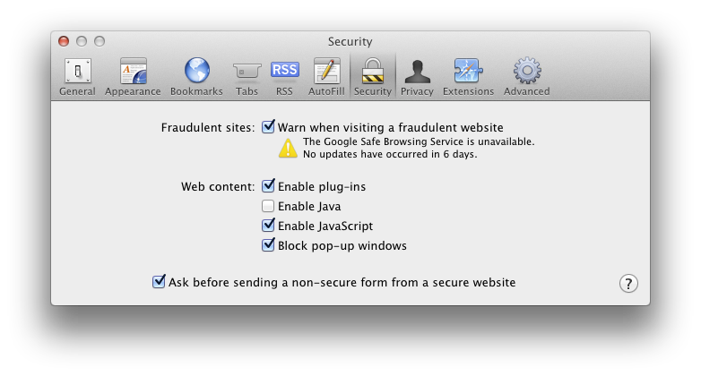 Disable Java