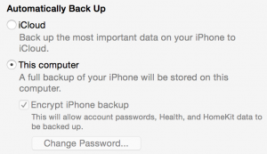 iTunes iPhone Backup